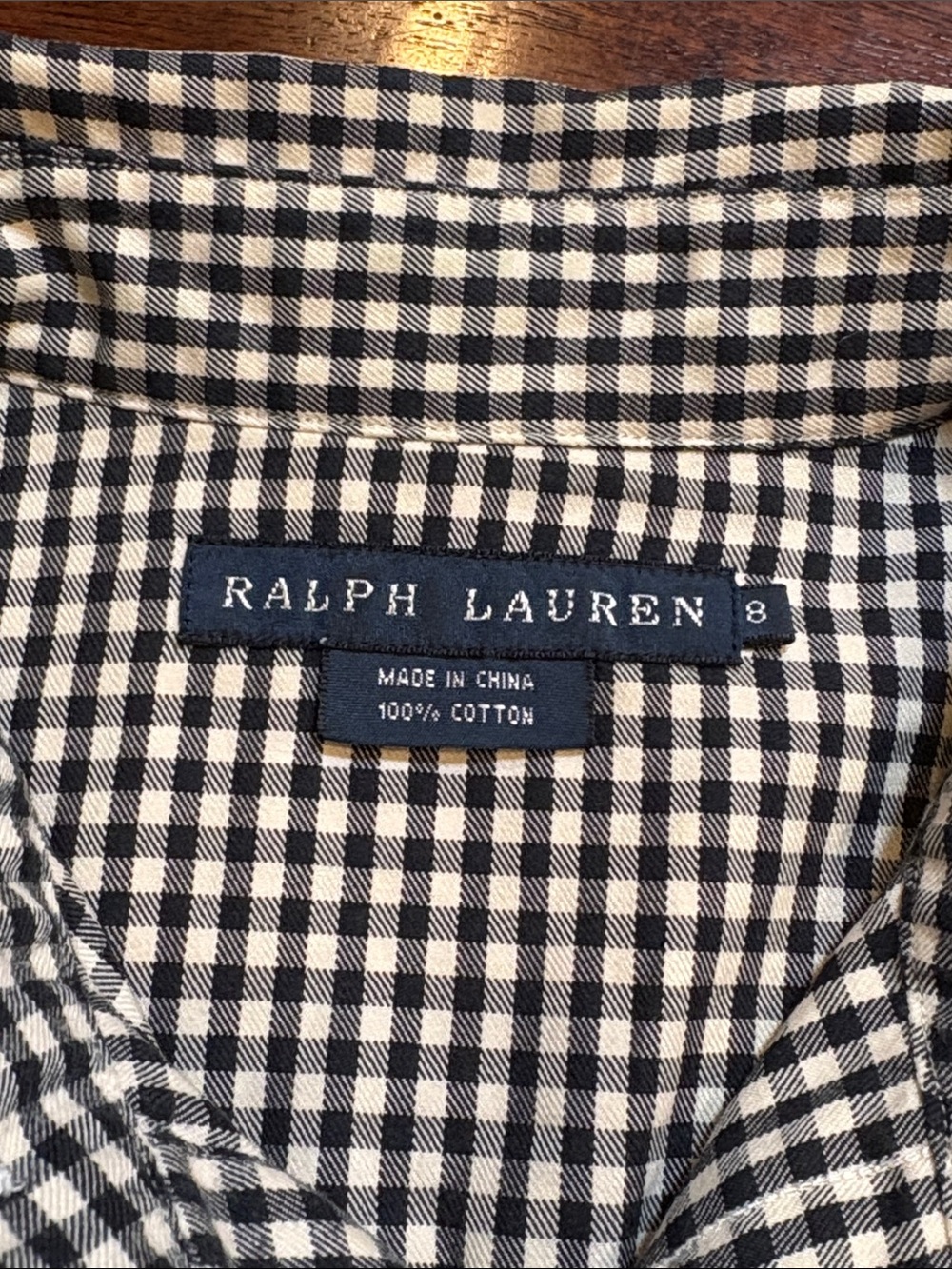 Ralph Lauren Black and White Gingham Button-Down Shirt - Picture 11 of 15
